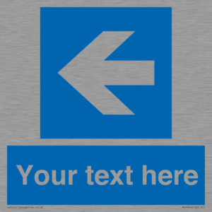 Custom Mandatory directional sign, blue arrow left